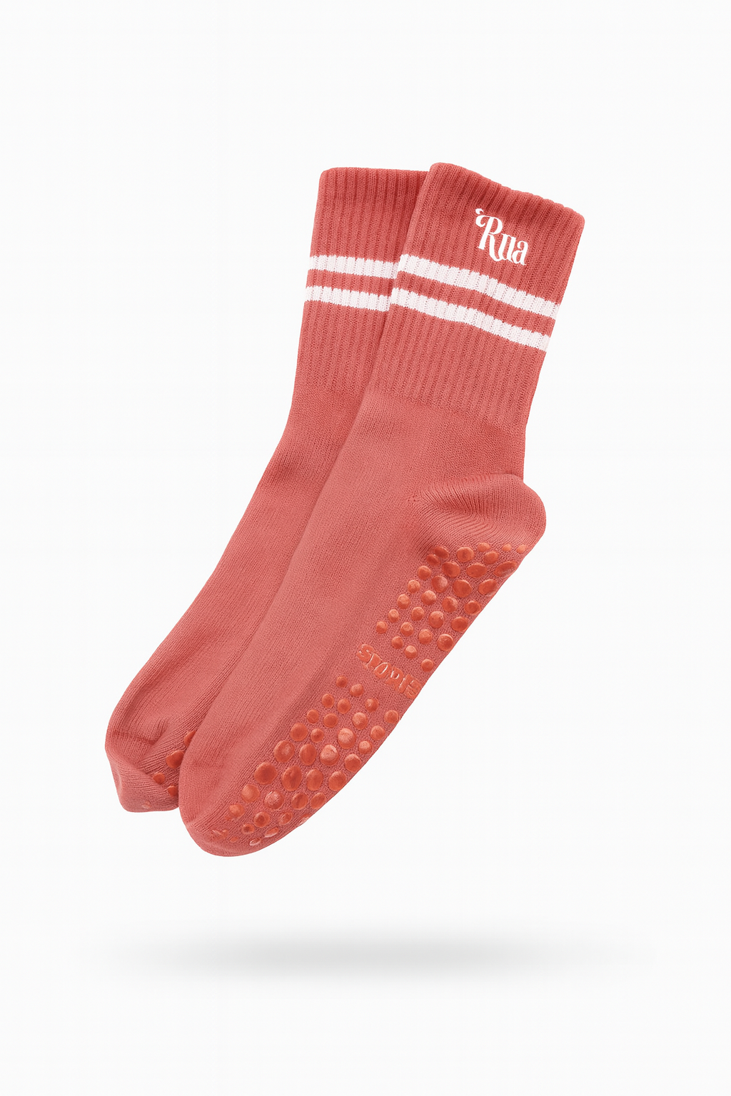Calcetines Rosados con Raya Blanca