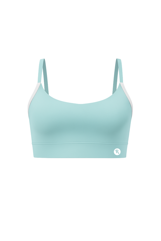 Top Dual Celeste con Blanco