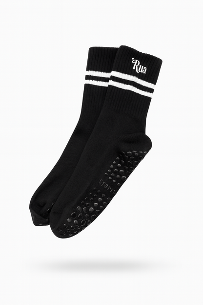 Calcetines Negros con Raya Blanca