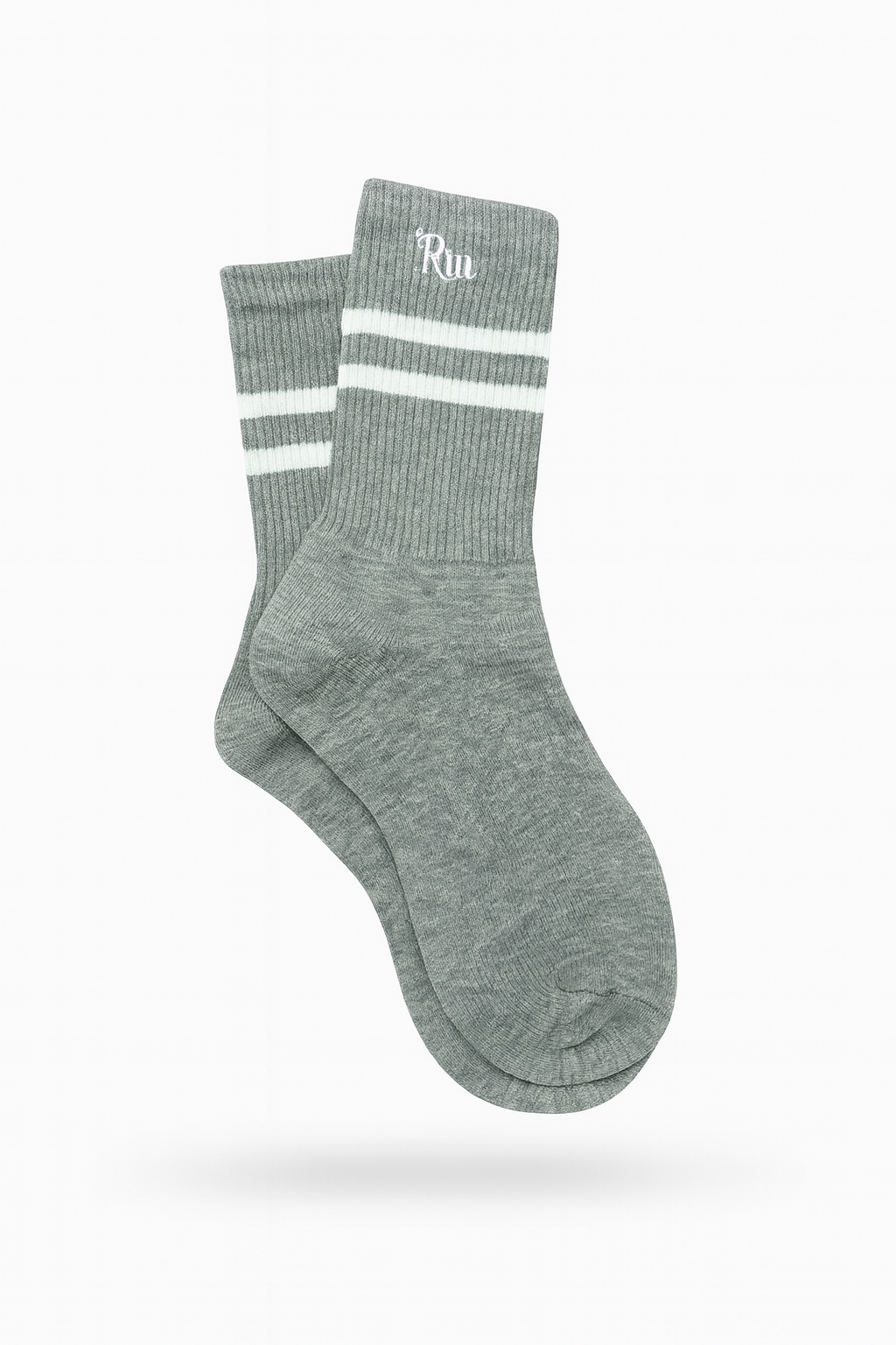Calcetines Grises con Raya Blanca